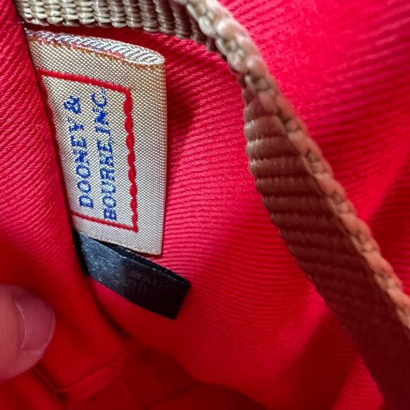 Dooney & Bourke Pebble Grain Zip Around Satchel Black / Cognac Brown Leather Bag - Picture 7 of 16